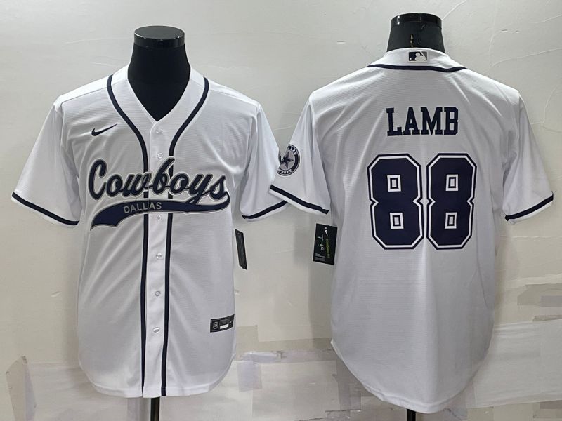 Men Dallas Cowboys #88 Lamb White Nike Co branded NFL Jersey